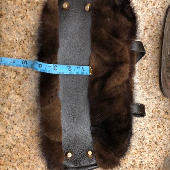 Preston & York mink and leather handbag - Picture 6 of 7